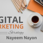 grey & orange simple work desk photo digital marketing strategy youtube thumbnail